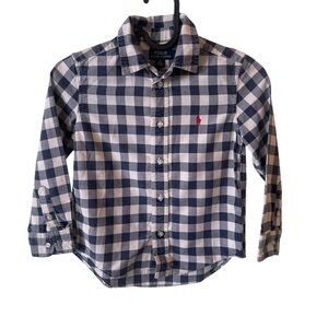 Polo Ralph Lauren Navy and Cream Plaid Shirt
